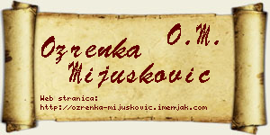 Ozrenka Mijušković vizit kartica